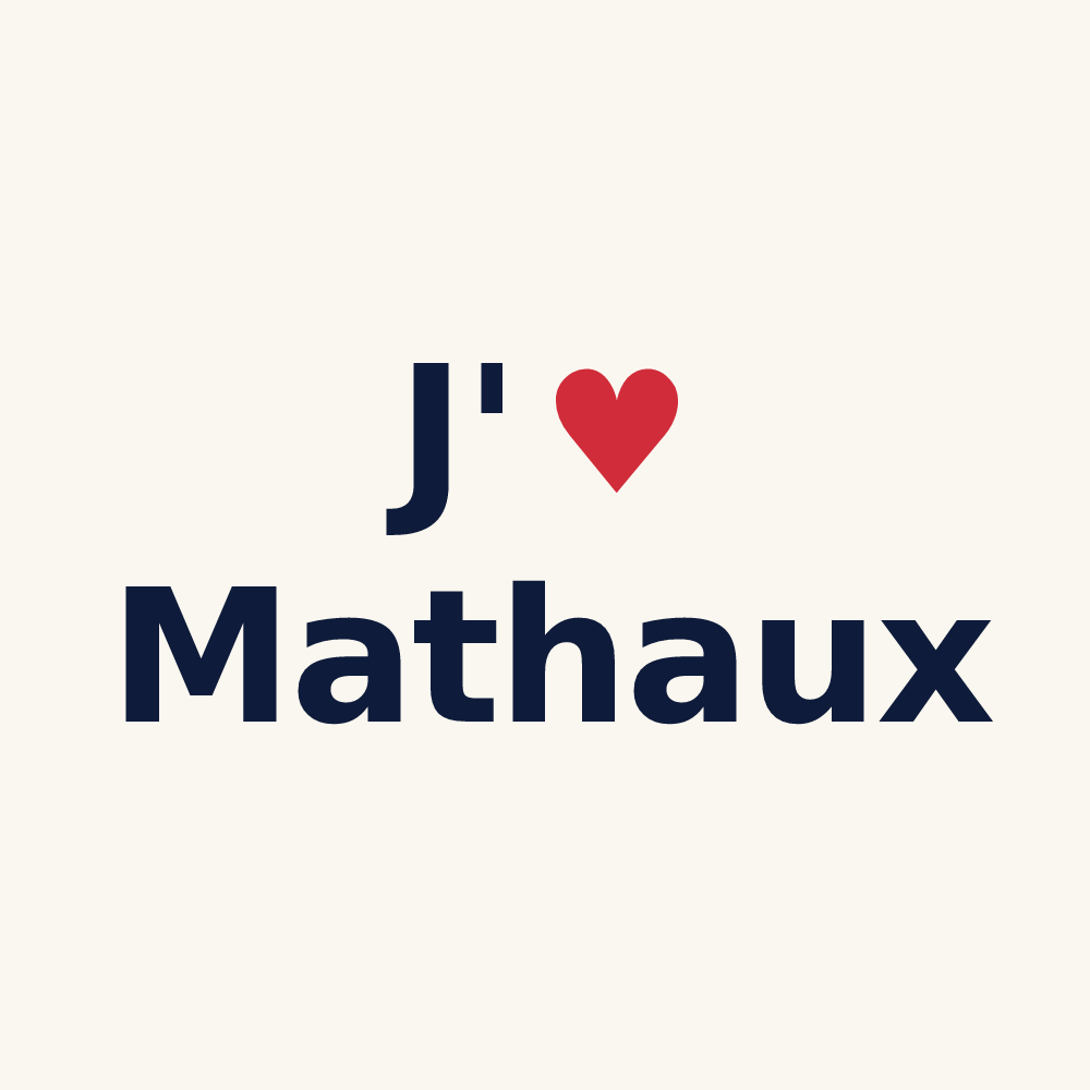 Tasse personnalisée Mathaux — design « J'aime Mathaux » imprimé sur la tasse