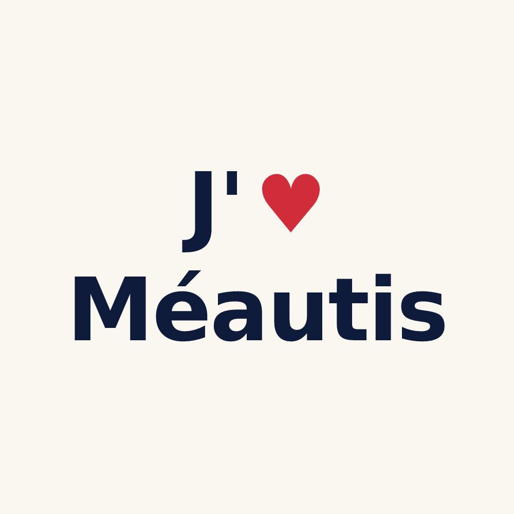 Tasse personnalisée Méautis — design J'aime Méautis
