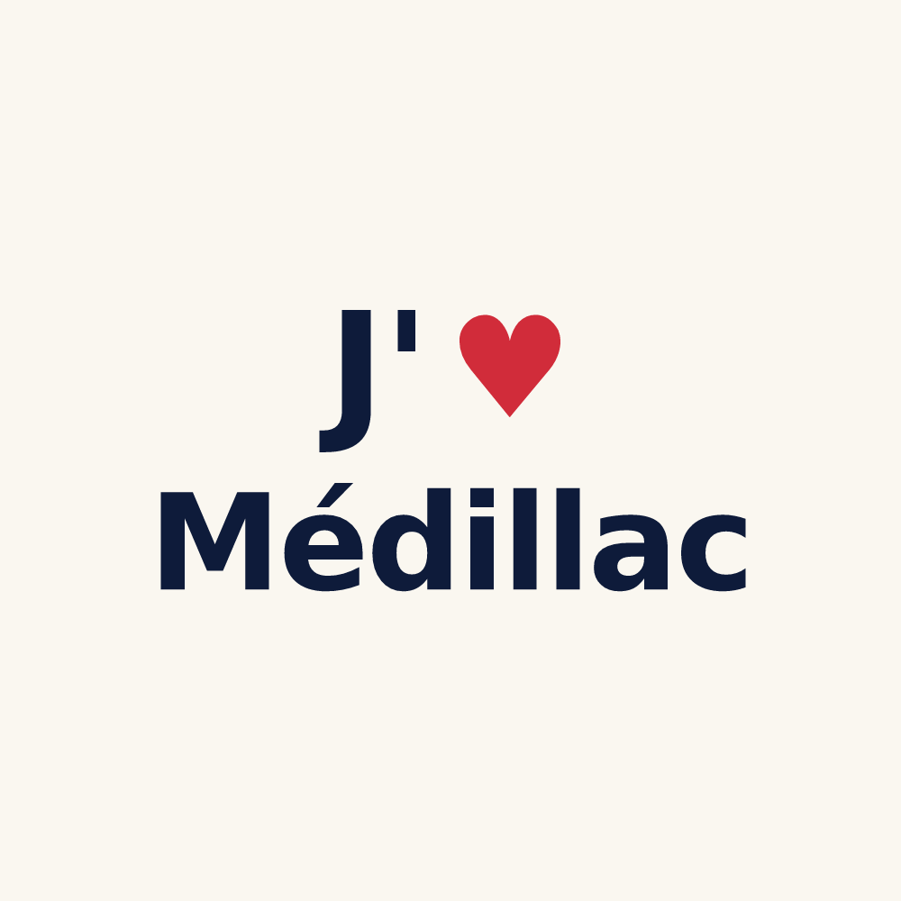 Tasse personnalisée Médillac — design « J'aime Médillac » imprimé sur la tasse