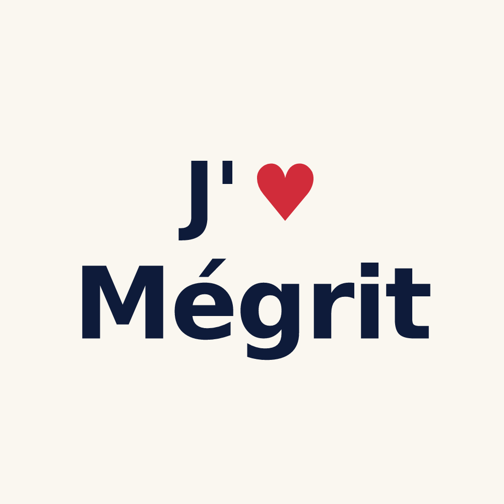 Tasse personnalisée Mégrit — design « J'aime Mégrit » imprimé sur la tasse