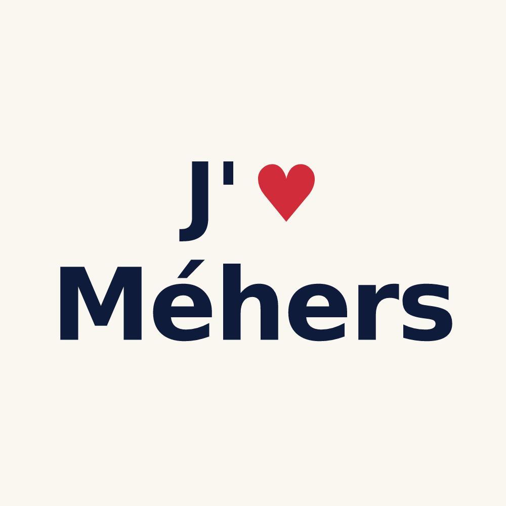 Tasse personnalisée Méhers — design « J'aime Méhers » imprimé sur la tasse