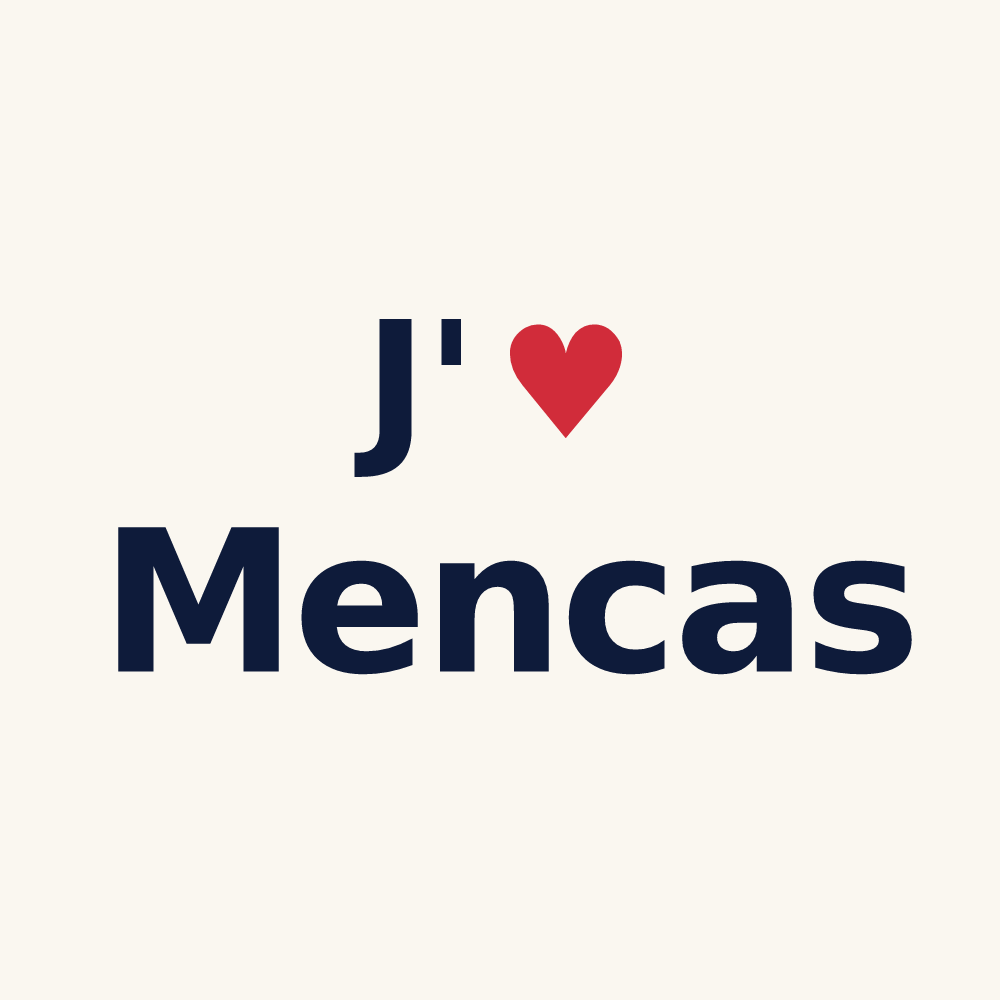Tasse personnalisée Mencas — design J'aime Mencas