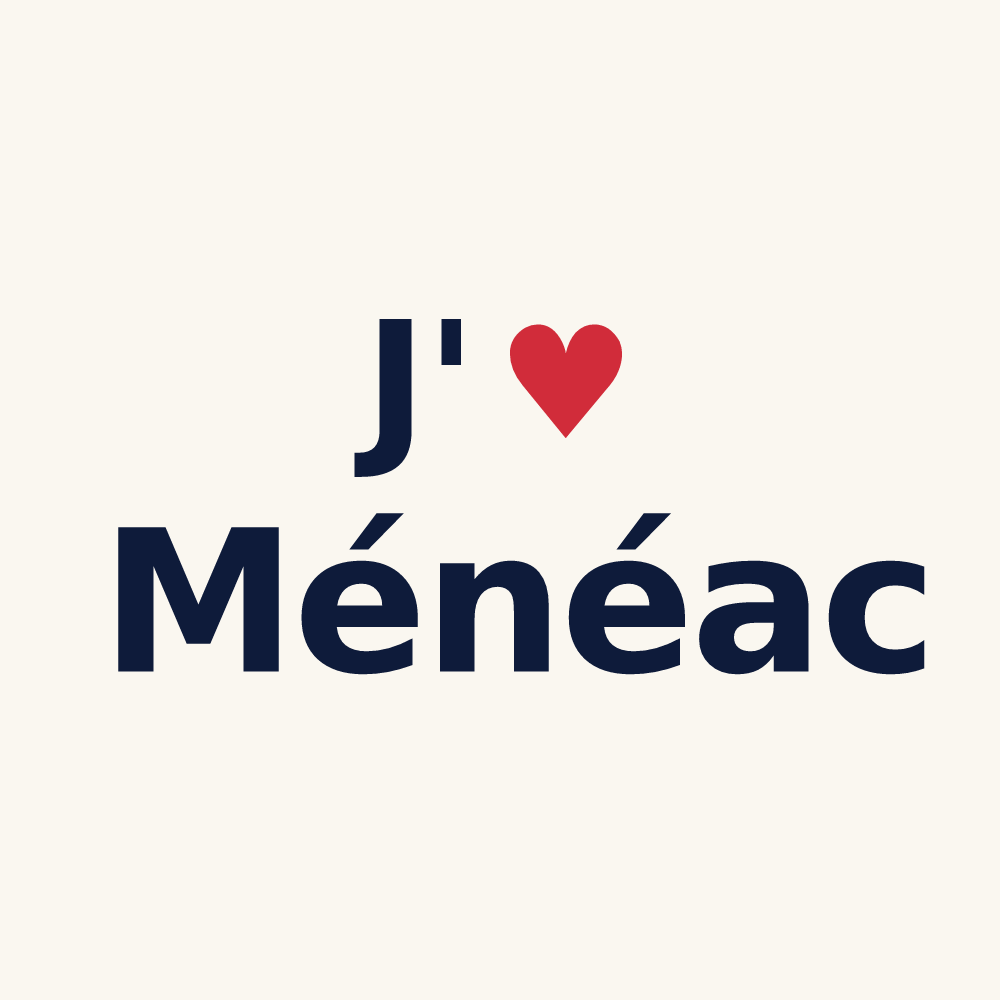 Tasse personnalisée Ménéac — design J'aime Ménéac