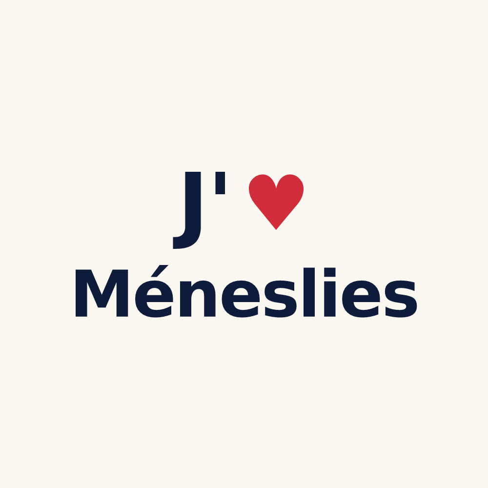 Tasse personnalisée Méneslies — design « J'aime Méneslies » imprimé sur la tasse