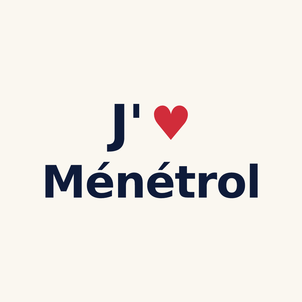 Tasse personnalisée Ménétrol — design J'aime Ménétrol