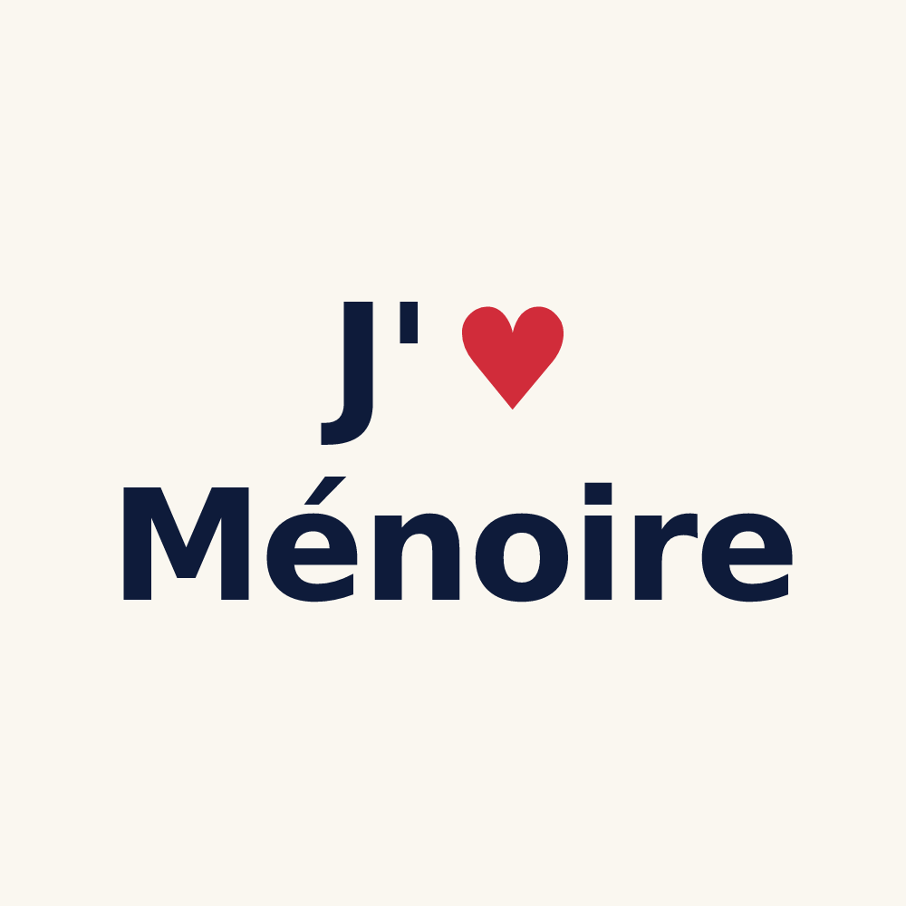 Tasse personnalisée Ménoire — design J'aime Ménoire