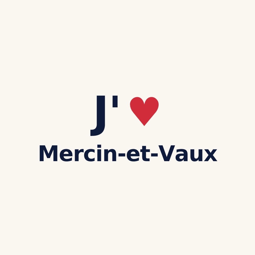 Tasse personnalisée Mercin-et-Vaux — design « J'aime Mercin-et-Vaux » imprimé sur la tasse