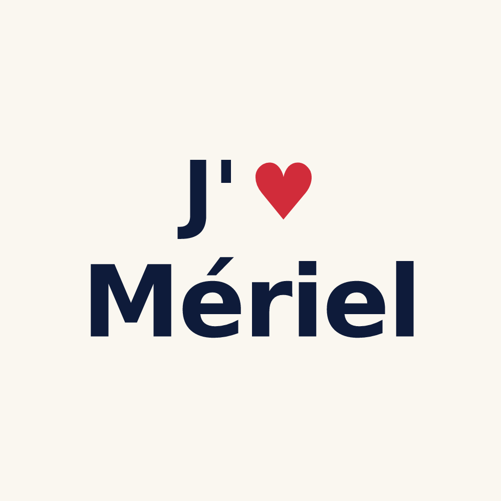 Tasse personnalisée Mériel — design J'aime Mériel