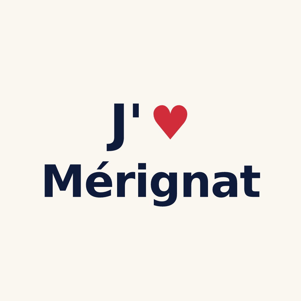 Tasse personnalisée Mérignat — design J'aime Mérignat