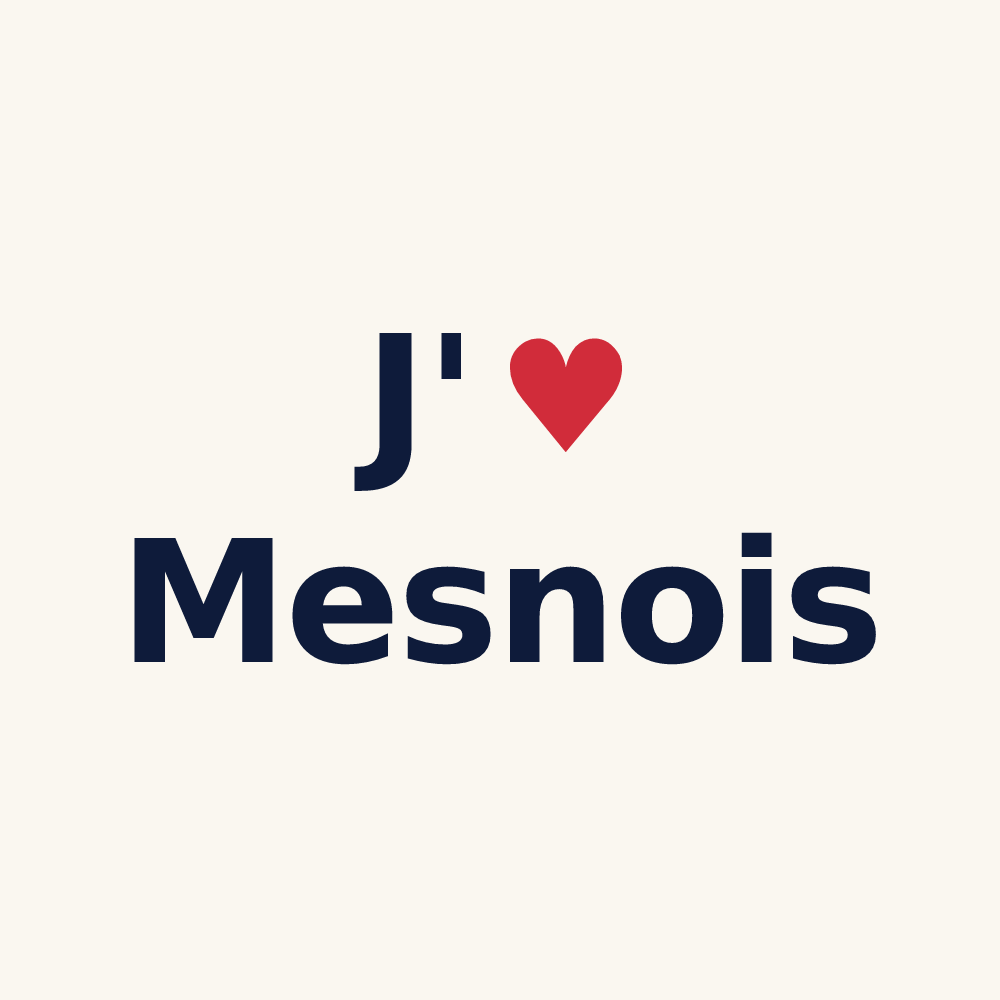 Tasse personnalisée Mesnois — design J'aime Mesnois