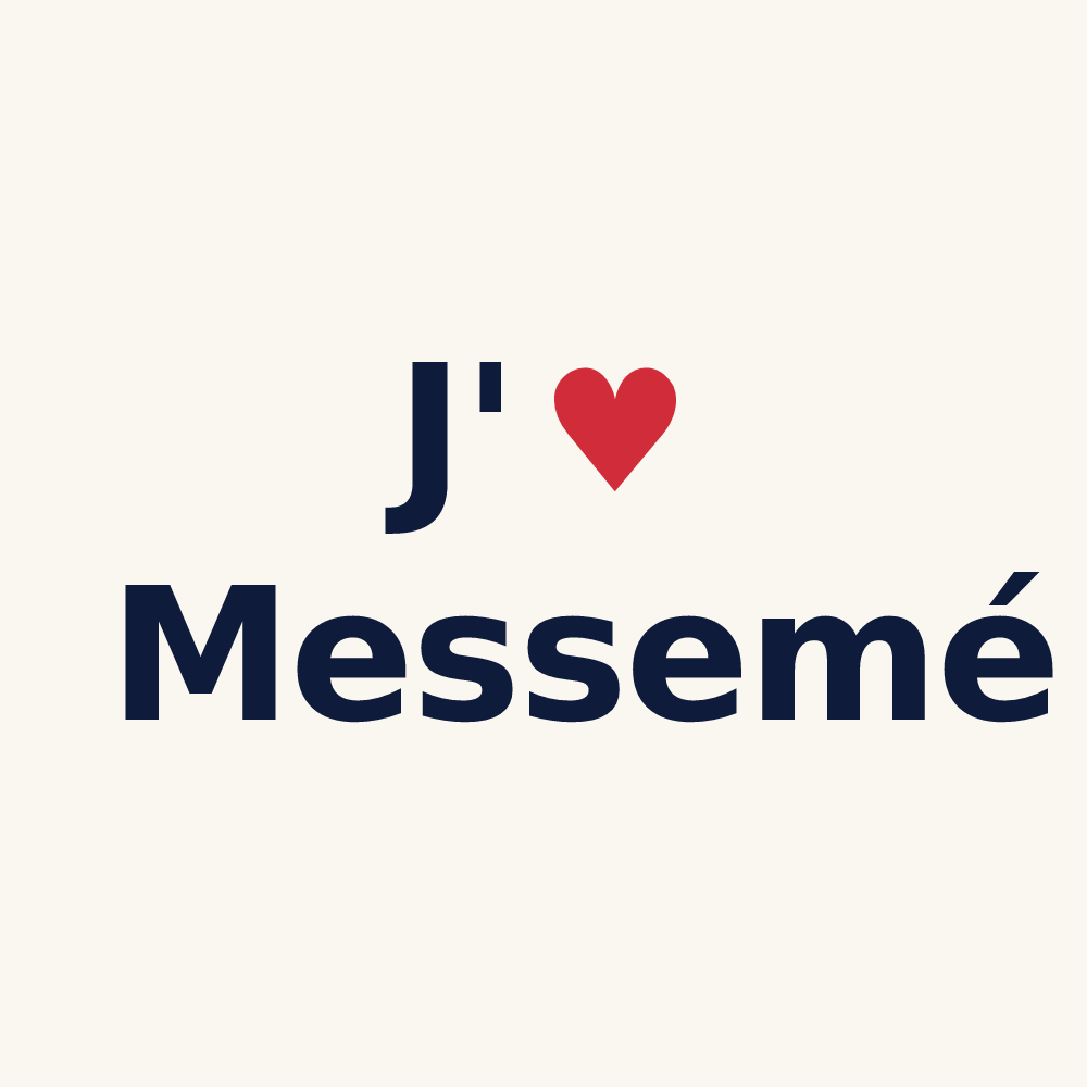 Tasse personnalisée Messemé — design J'aime Messemé