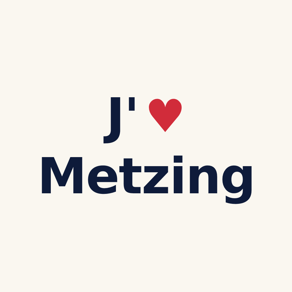 Tasse personnalisée Metzing — design « J'aime Metzing » imprimé sur la tasse
