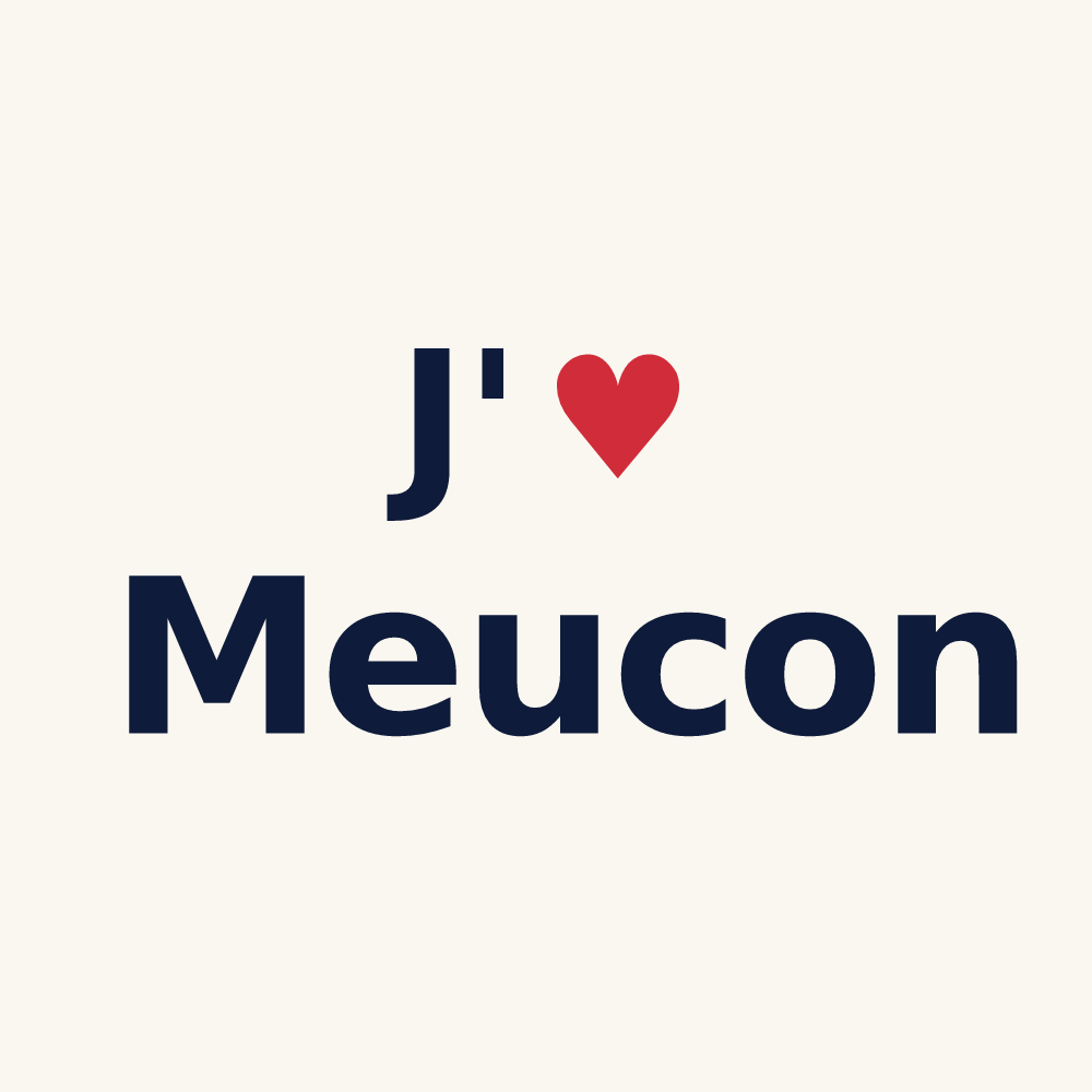 Tasse personnalisée Meucon — design « J'aime Meucon » imprimé sur la tasse