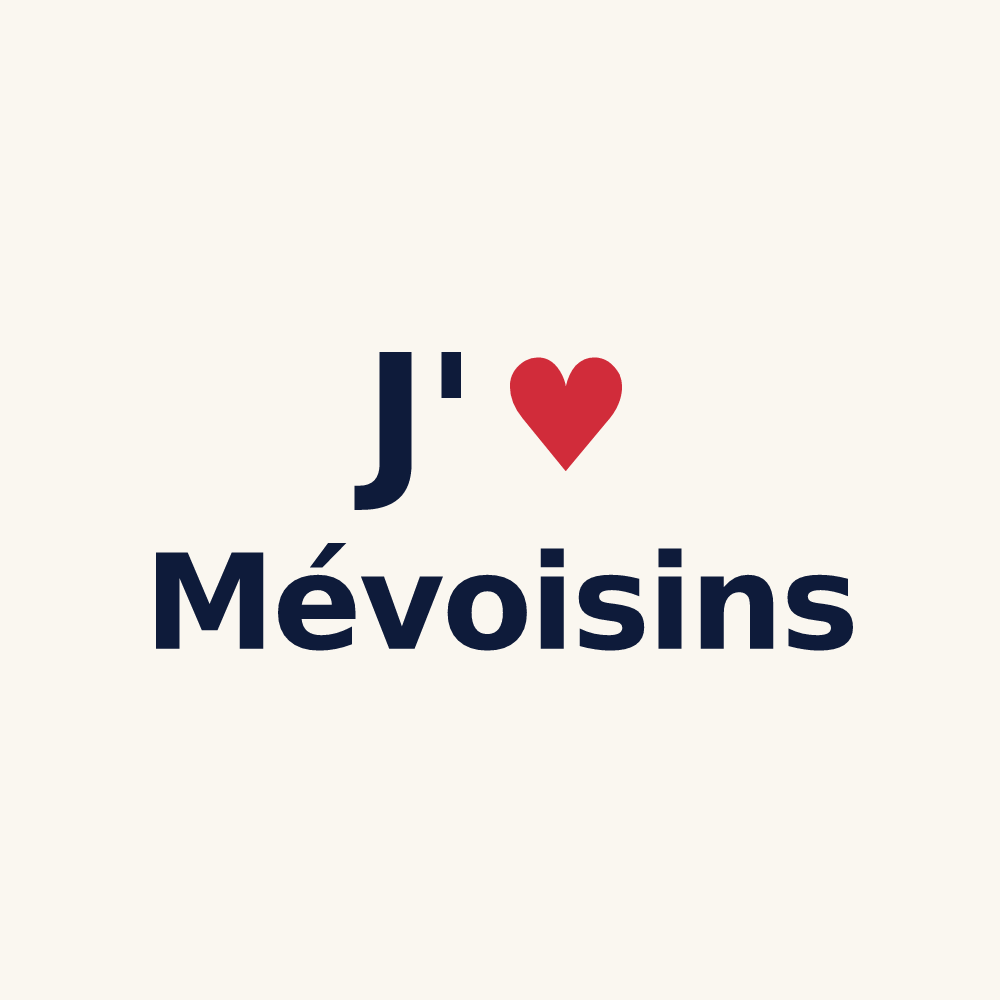 Tasse personnalisée Mévoisins — design J'aime Mévoisins