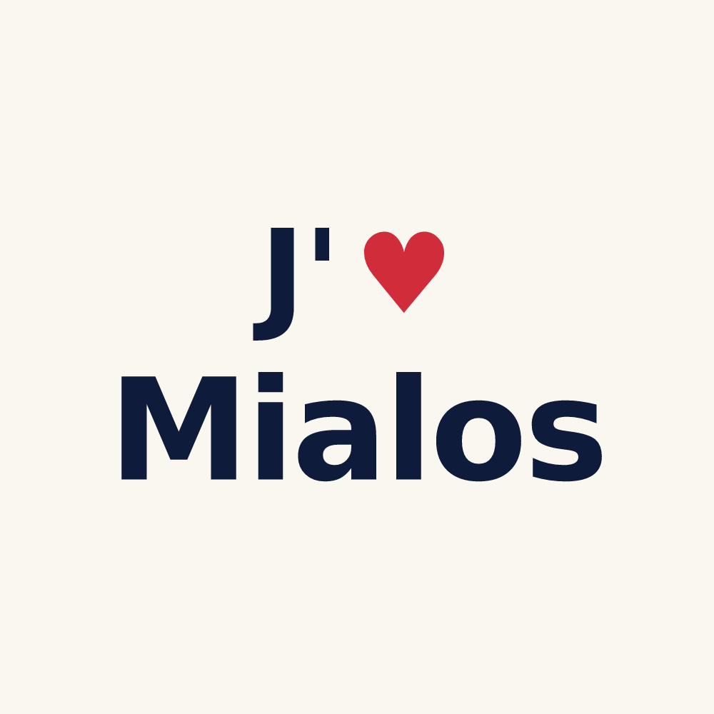 Tasse personnalisée Mialos — design J'aime Mialos