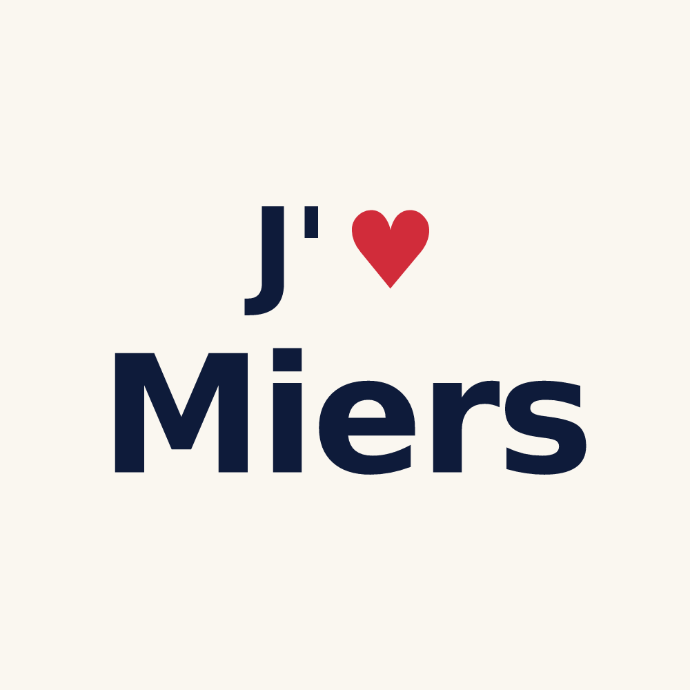 Tasse personnalisée Miers — design « J'aime Miers » imprimé sur la tasse