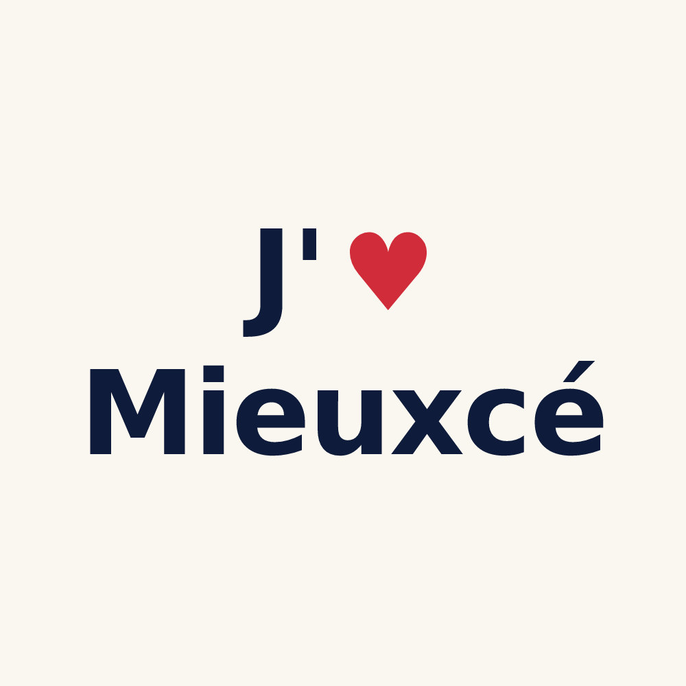 Tasse personnalisée Mieuxcé — design J'aime Mieuxcé