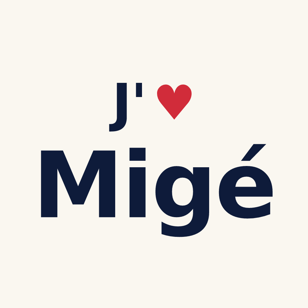 Tasse personnalisée Migé — design J'aime Migé