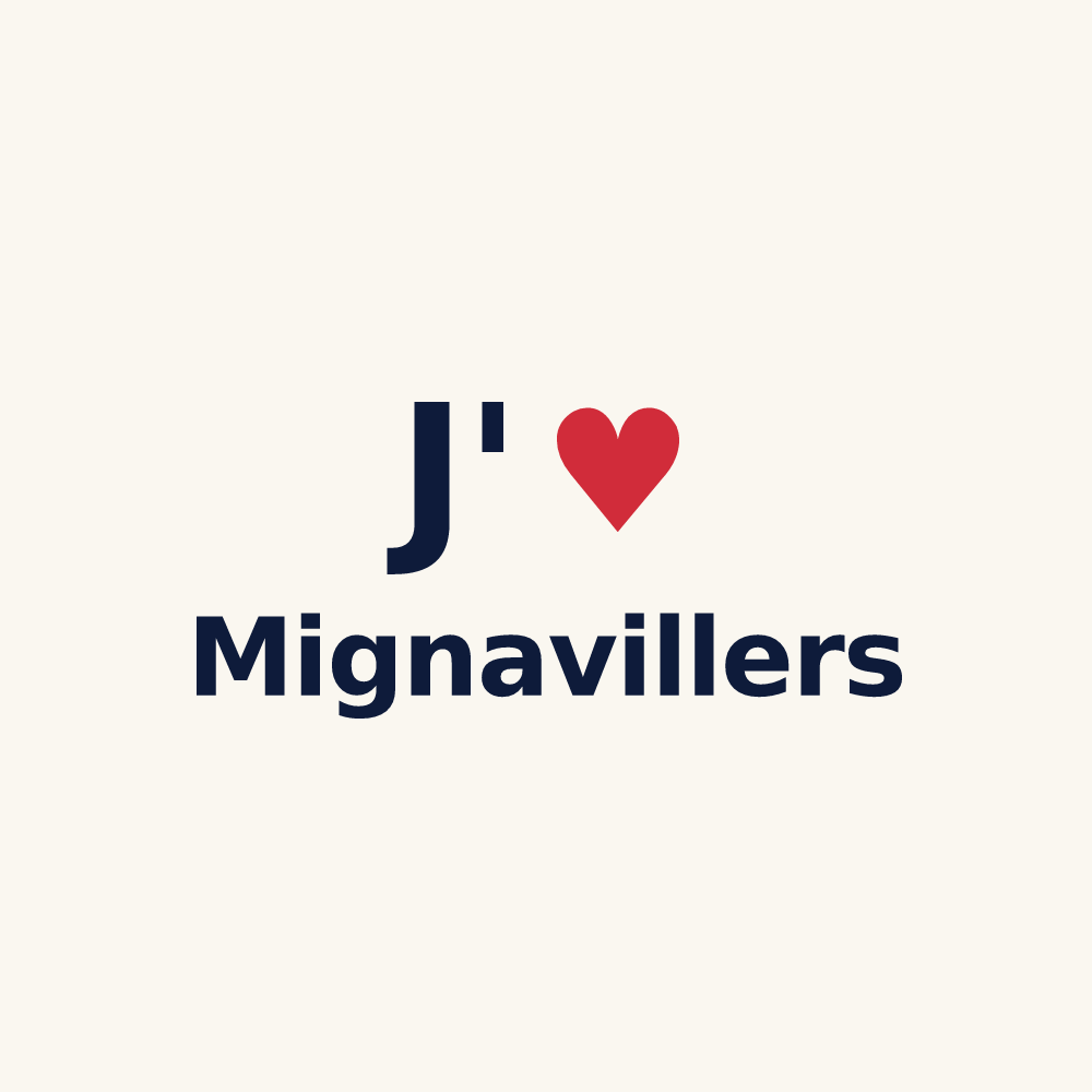 Tasse personnalisée Mignavillers — design J'aime Mignavillers