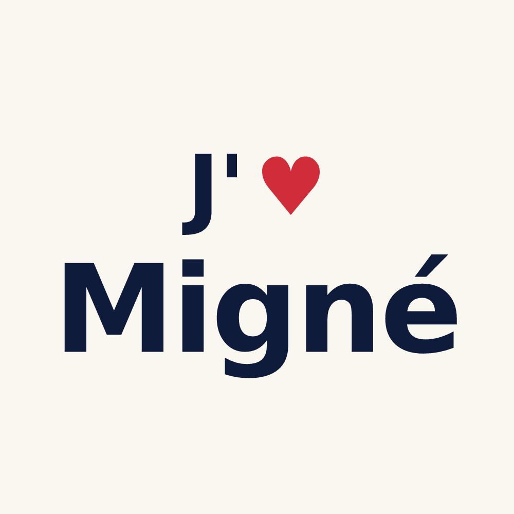 Tasse personnalisée Migné — design J'aime Migné
