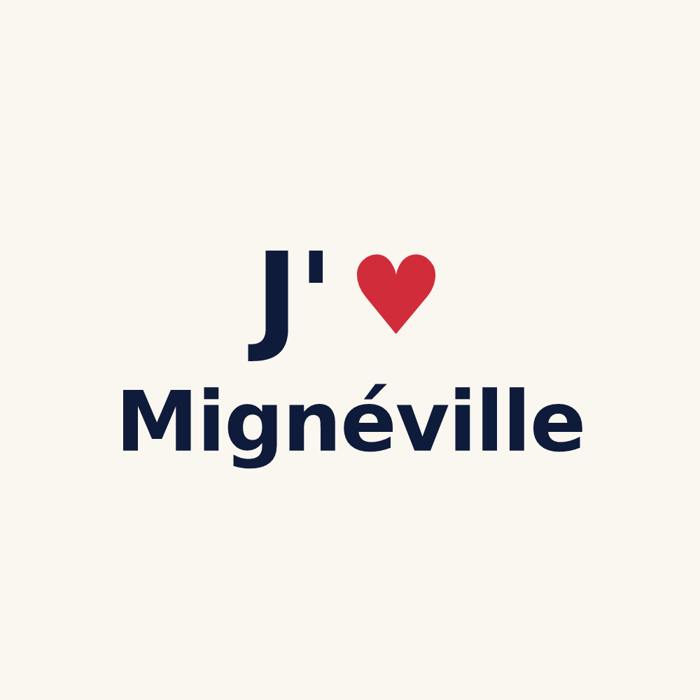 Tasse personnalisée Mignéville — design « J'aime Mignéville » imprimé sur la tasse