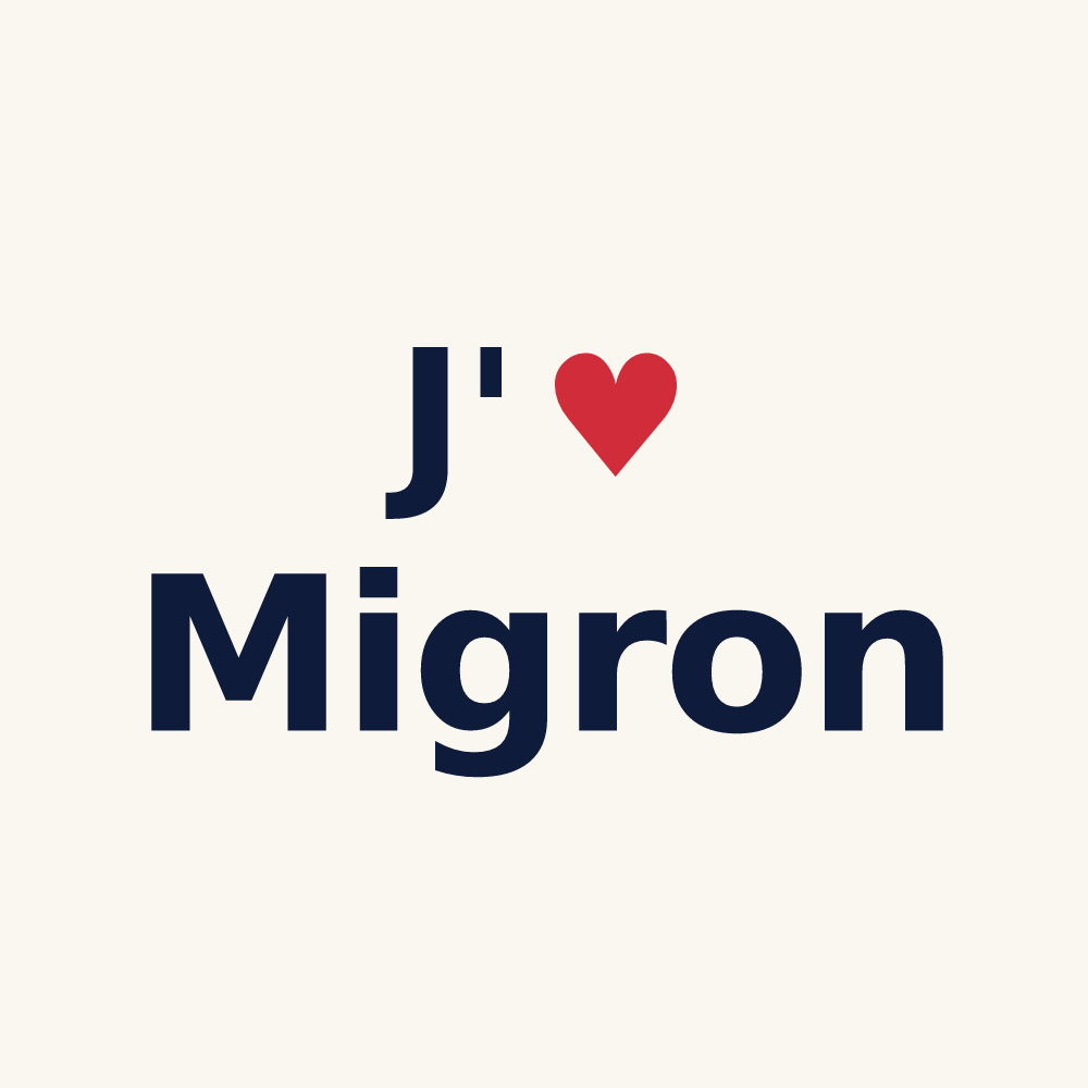 Tasse personnalisée Migron — design J'aime Migron