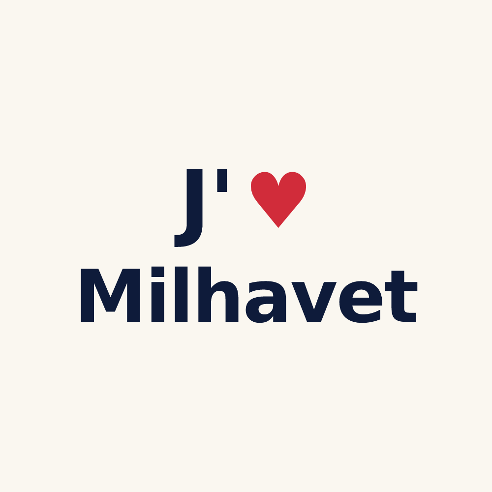 Tasse personnalisée Milhavet — design J'aime Milhavet