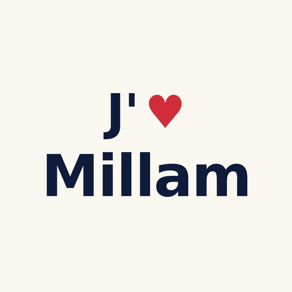 Tasse personnalisée Millam — design J'aime Millam
