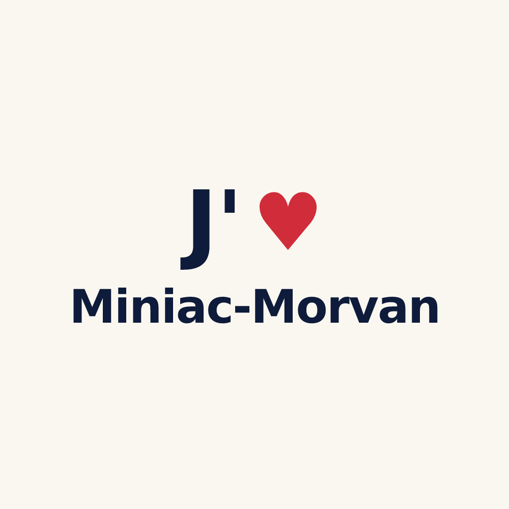 Tasse personnalisée Miniac-Morvan — design « J'aime Miniac-Morvan » imprimé sur la tasse