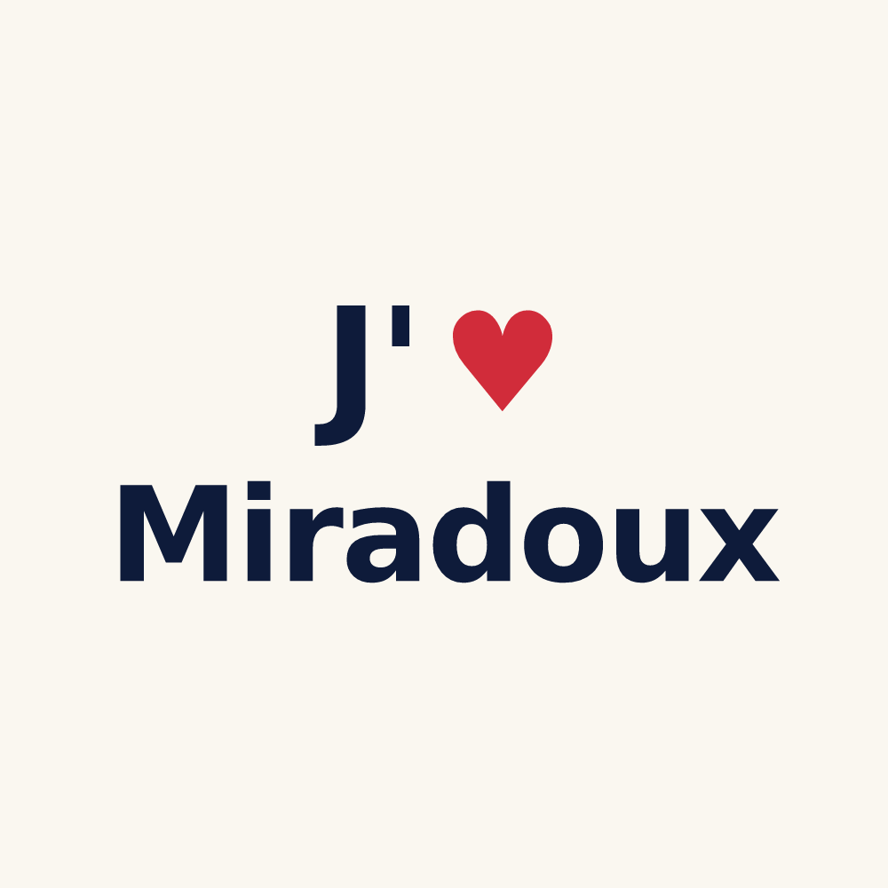 Tasse personnalisée Miradoux — design J'aime Miradoux