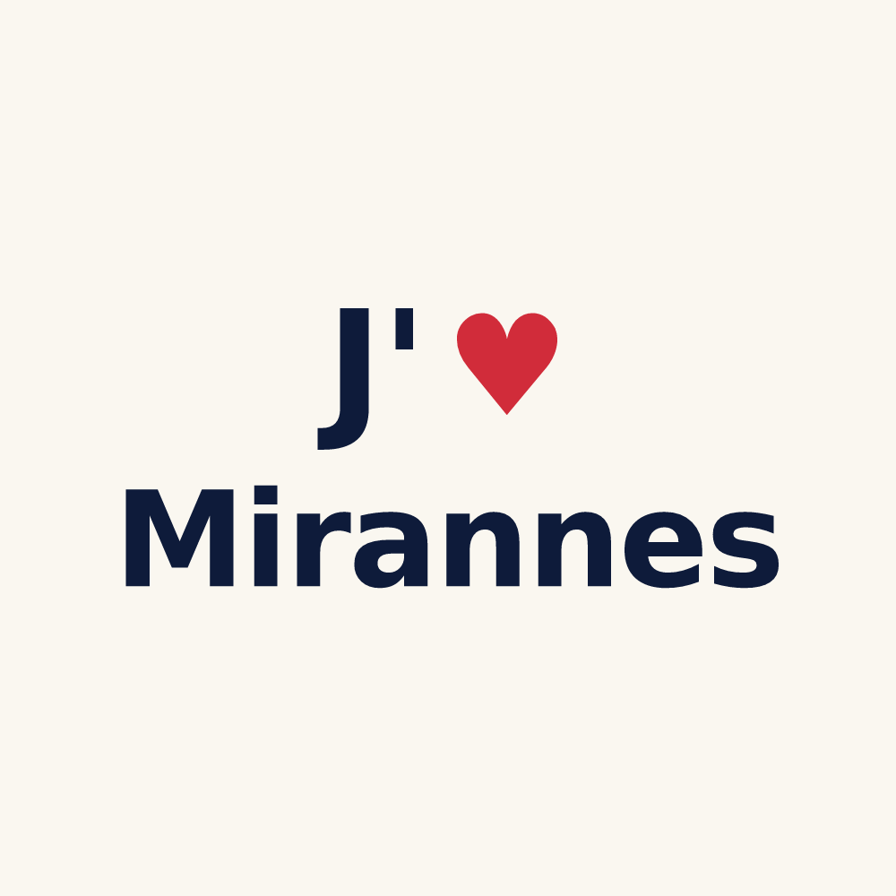 Tasse personnalisée Mirannes — design J'aime Mirannes