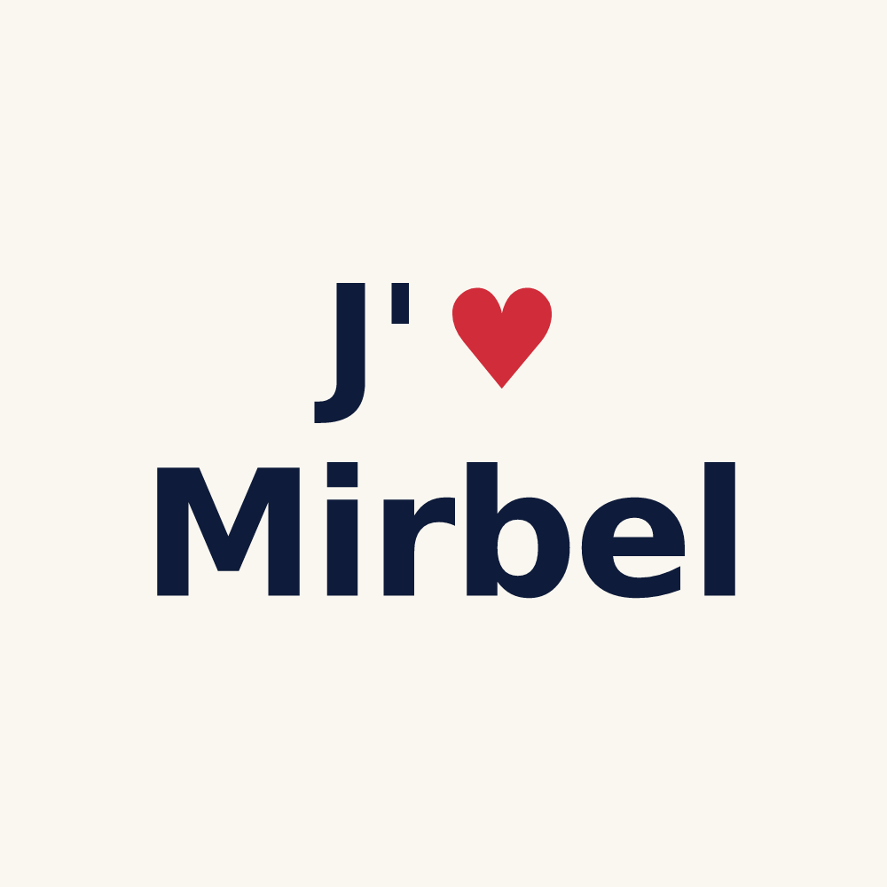 Tasse personnalisée Mirbel — design J'aime Mirbel