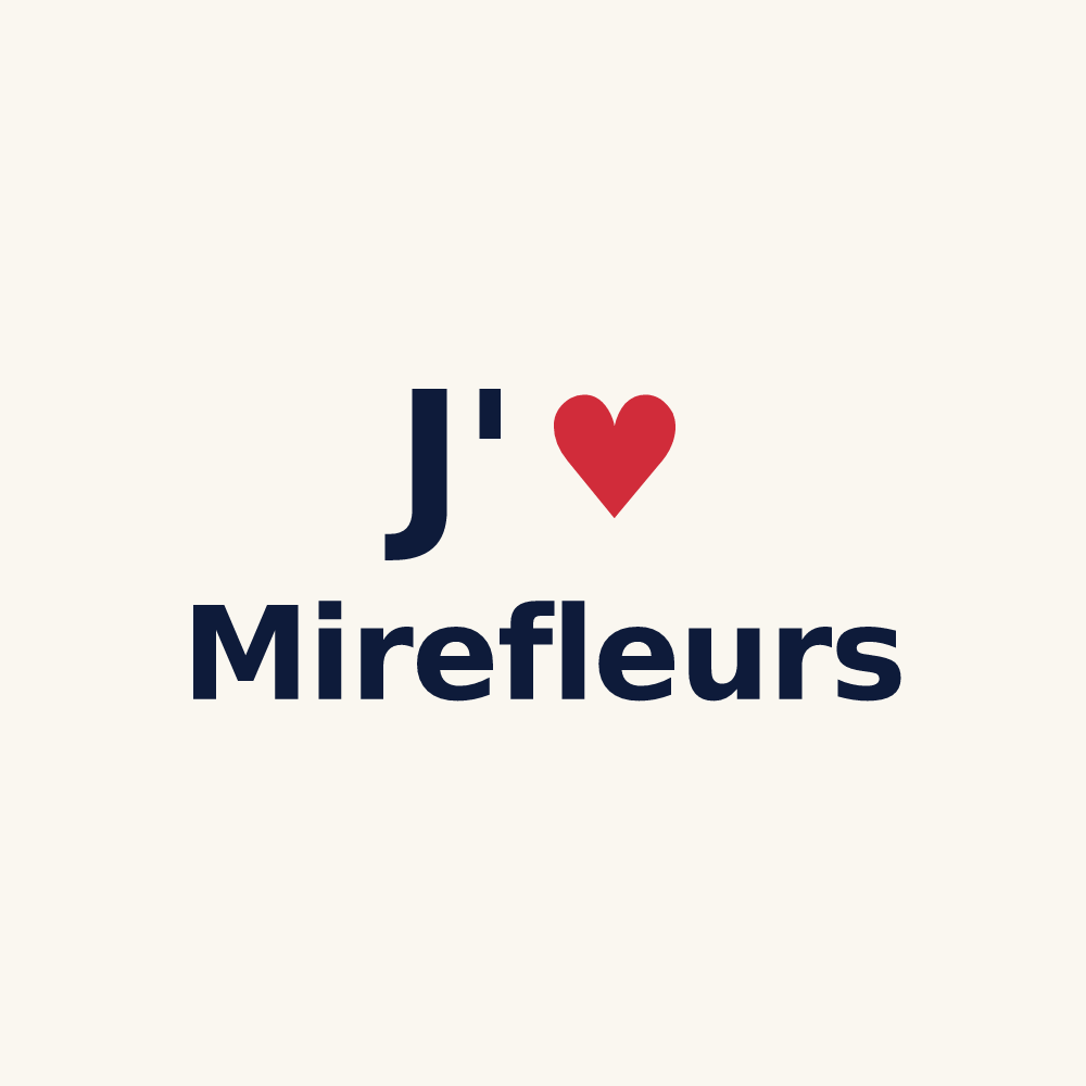Tasse personnalisée Mirefleurs — design J'aime Mirefleurs