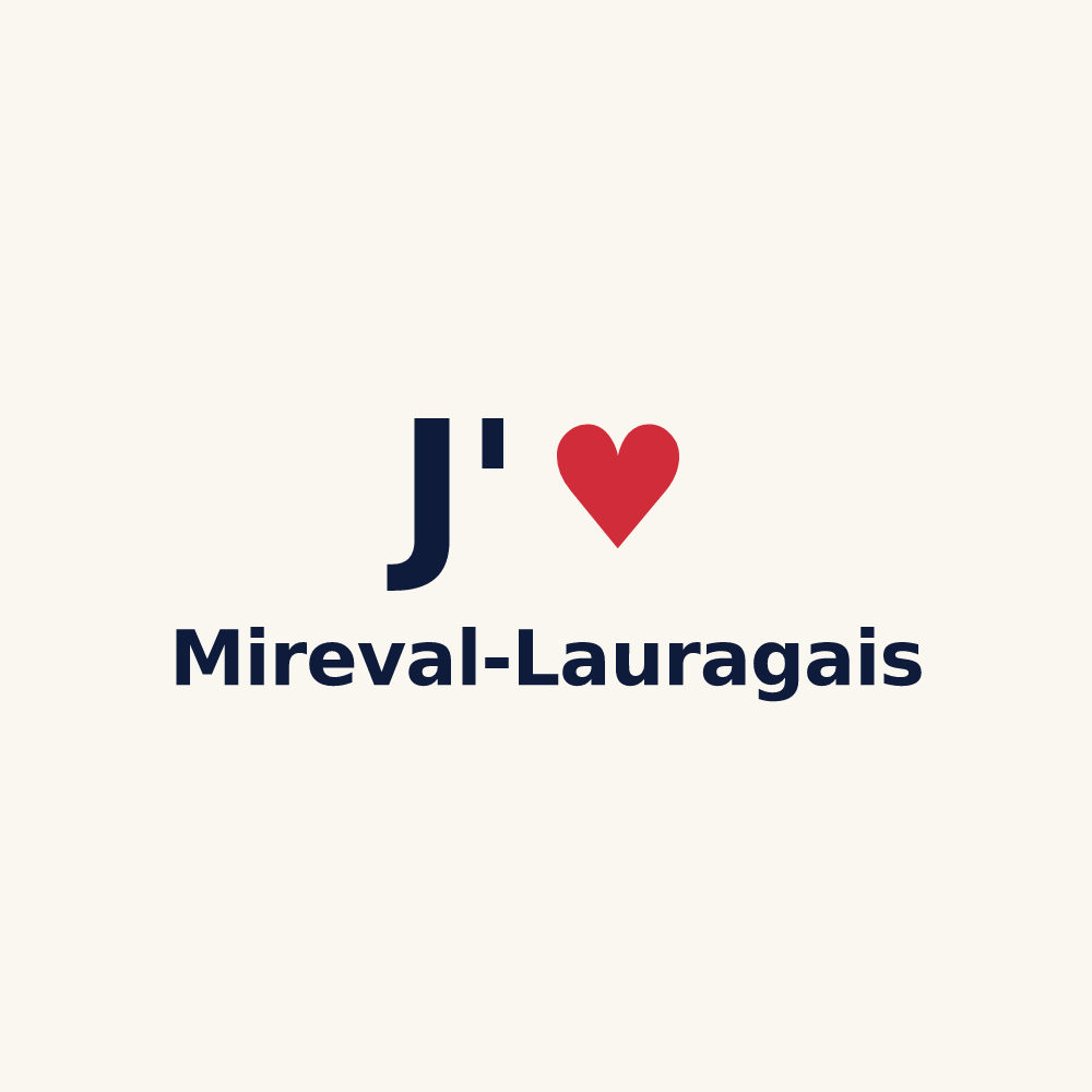 Tasse personnalisée Mireval-Lauragais — design « J'aime Mireval-Lauragais » imprimé sur la tasse
