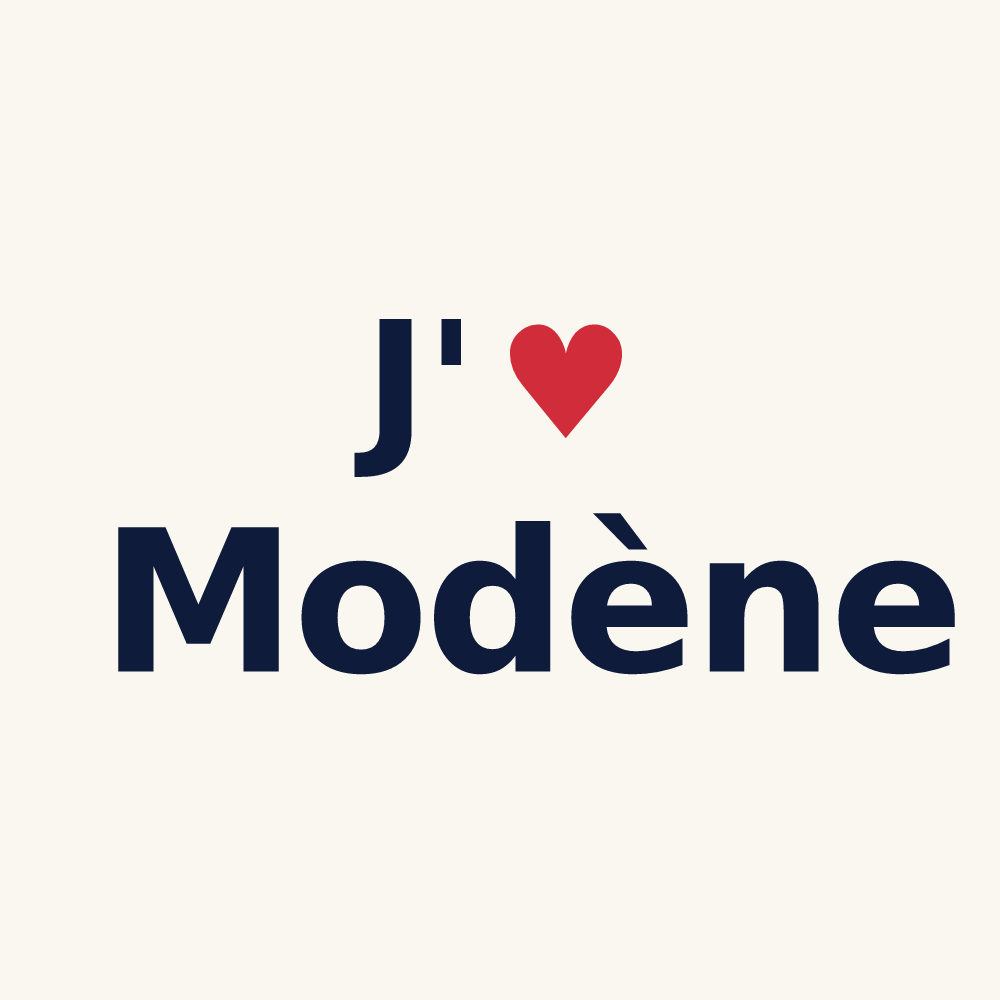 Tasse personnalisée Modène — design « J'aime Modène » imprimé sur la tasse