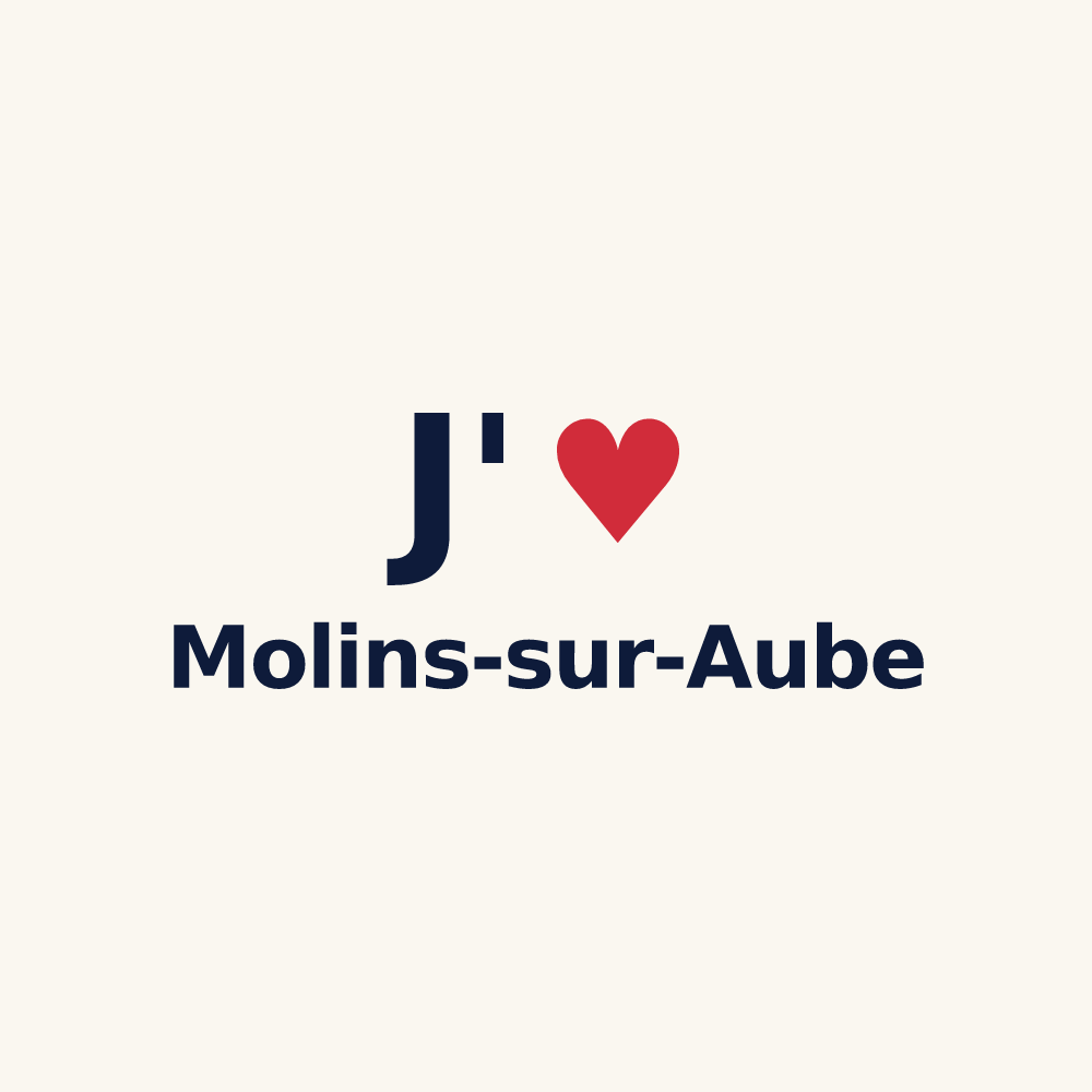 Tasse personnalisée Molins-sur-Aube — design J'aime Molins-sur-Aube