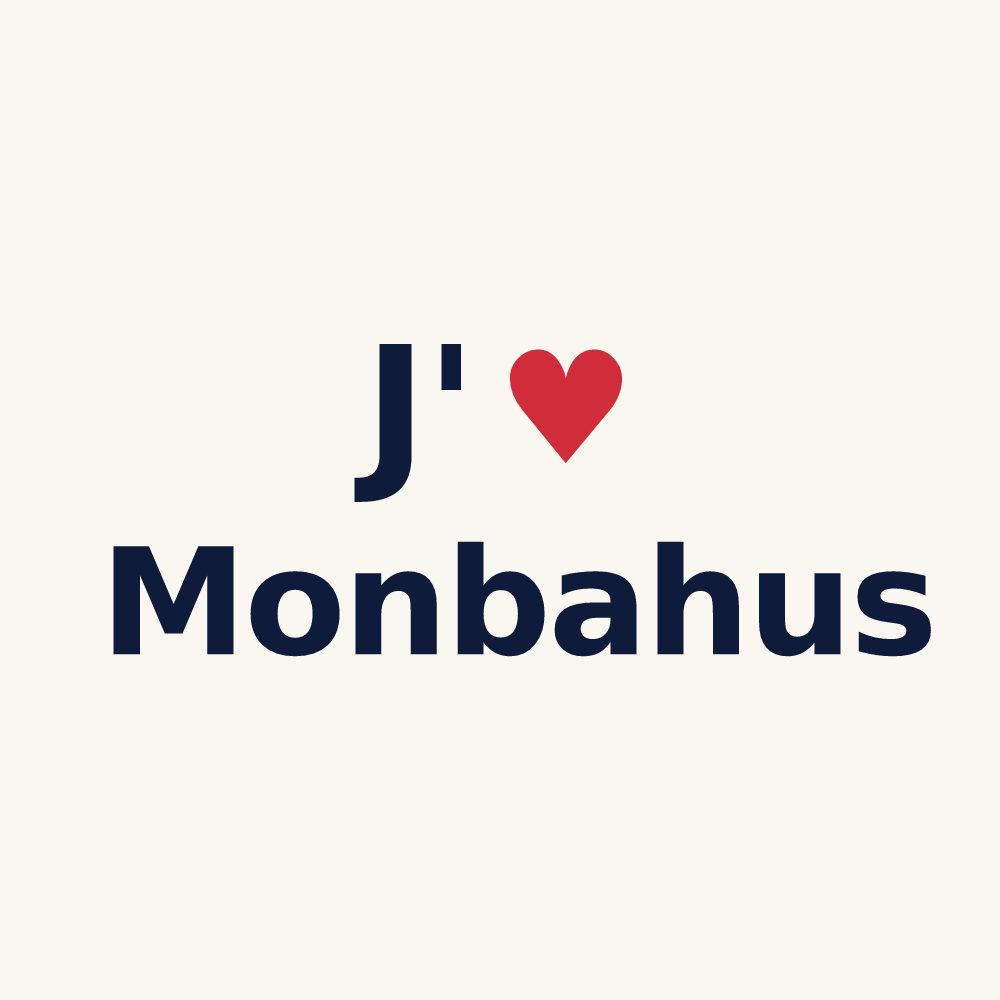 Tasse personnalisée Monbahus — design J'aime Monbahus