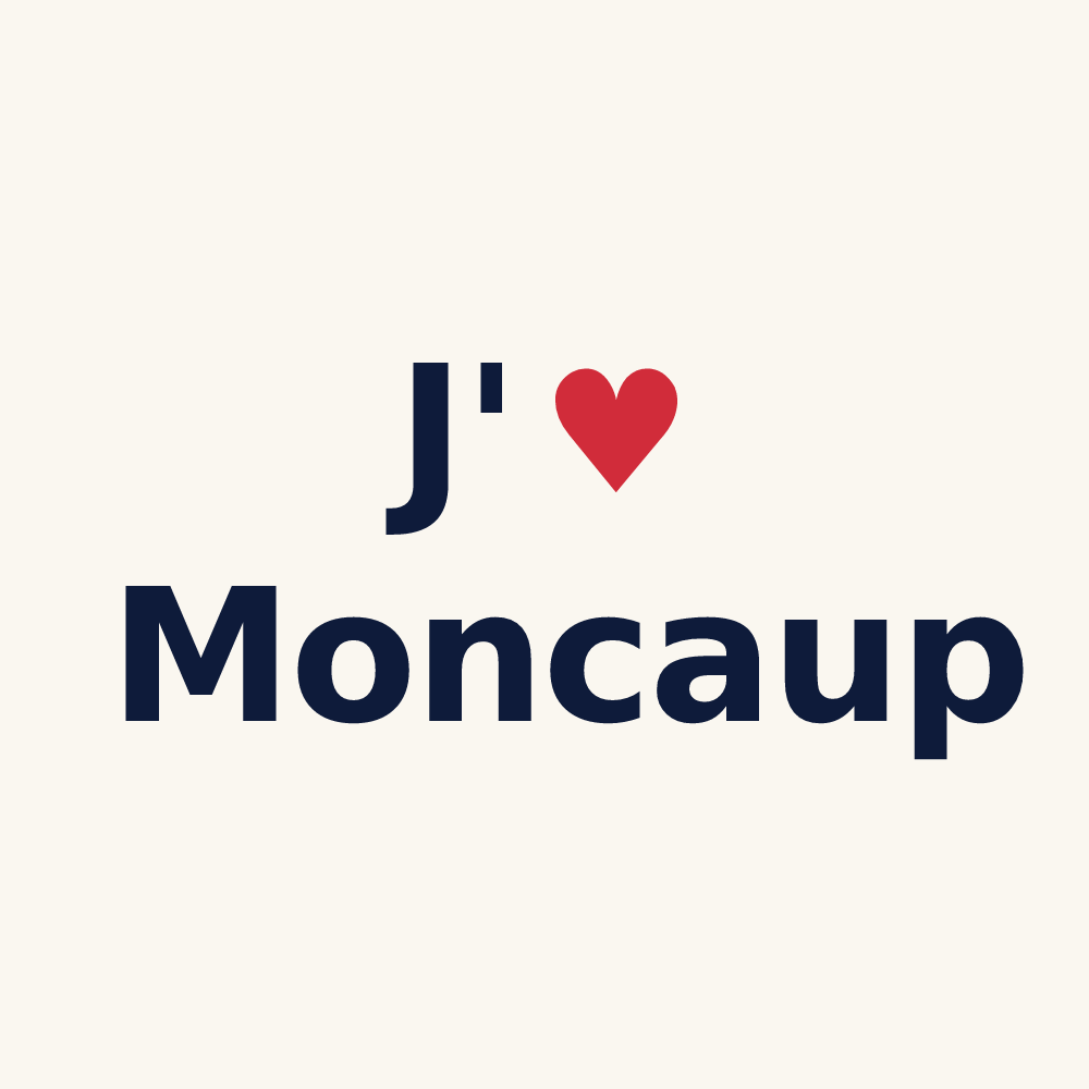 Tasse personnalisée Moncaup — design J'aime Moncaup