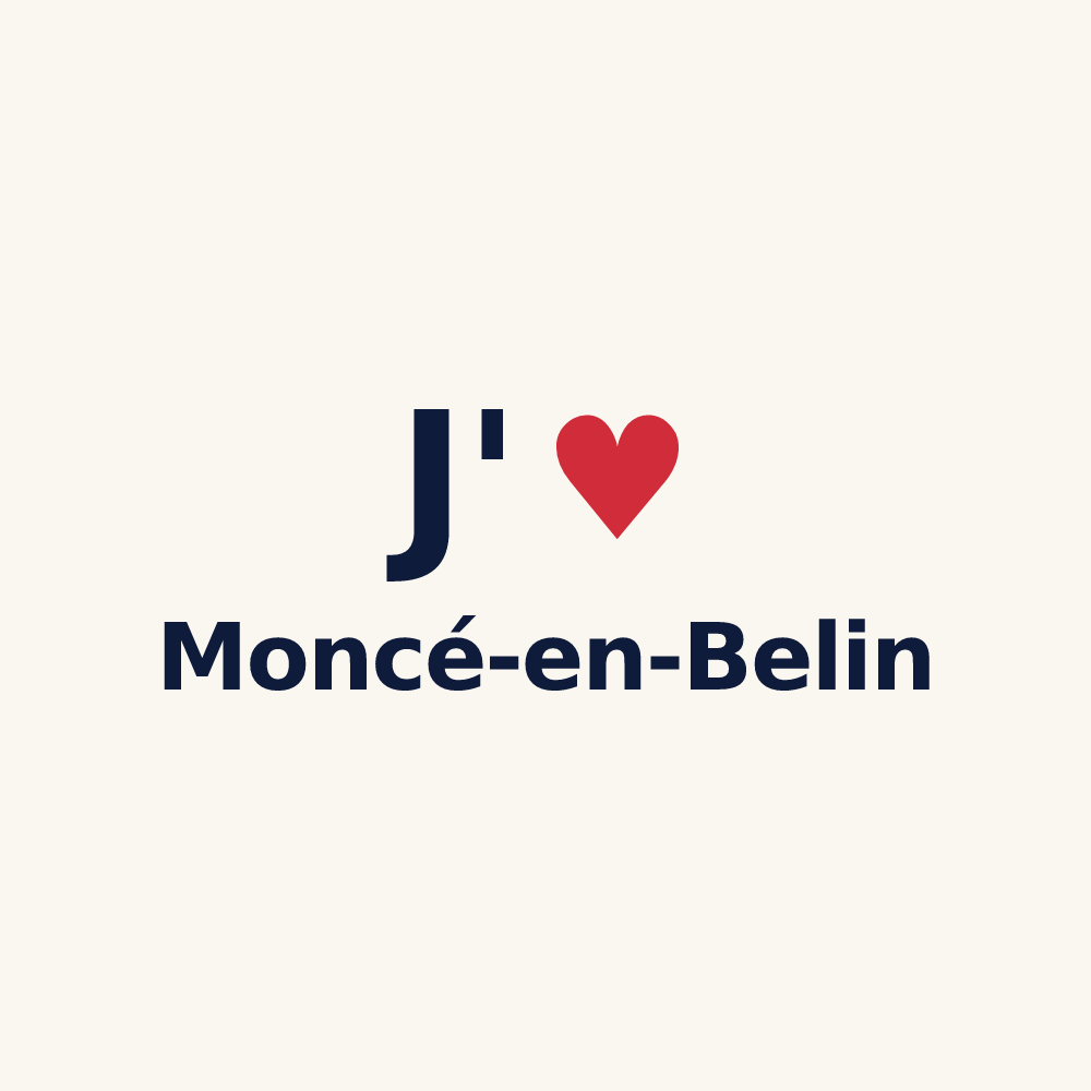 Tasse personnalisée Moncé-en-Belin — design J'aime Moncé-en-Belin