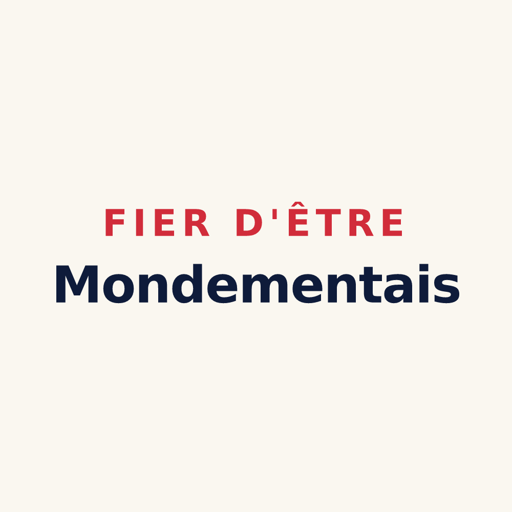 Tasse « Fier d'être Mondementais » — design pour Mondement-Montgivroux