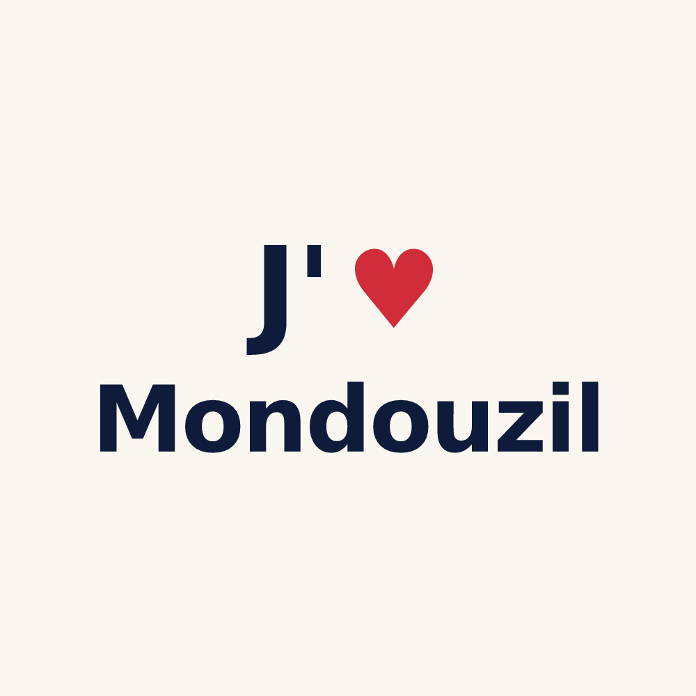 Tasse personnalisée Mondouzil — design J'aime Mondouzil