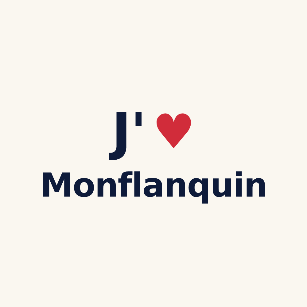 Tasse personnalisée Monflanquin — design J'aime Monflanquin