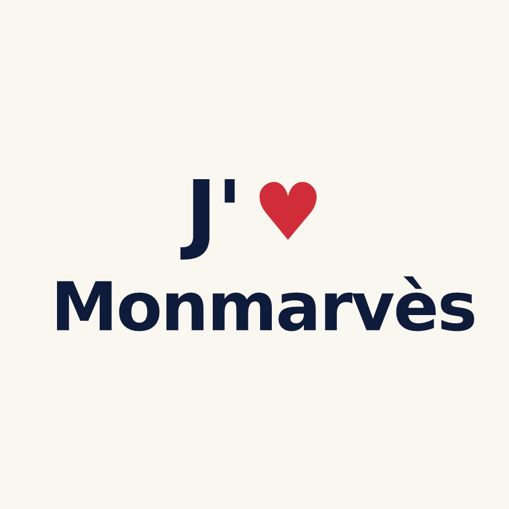 Tasse personnalisée Monmarvès — design J'aime Monmarvès