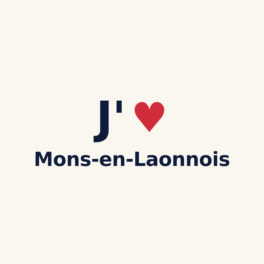 Tasse personnalisée Mons-en-Laonnois — design J'aime Mons-en-Laonnois