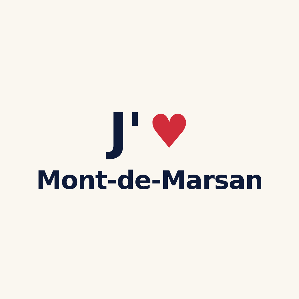Tasse personnalisée Mont-de-Marsan — design « J'aime Mont-de-Marsan » imprimé sur la tasse