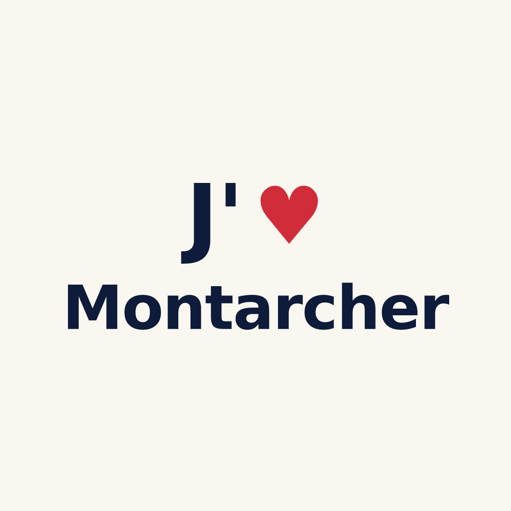 Tasse personnalisée Montarcher — design J'aime Montarcher