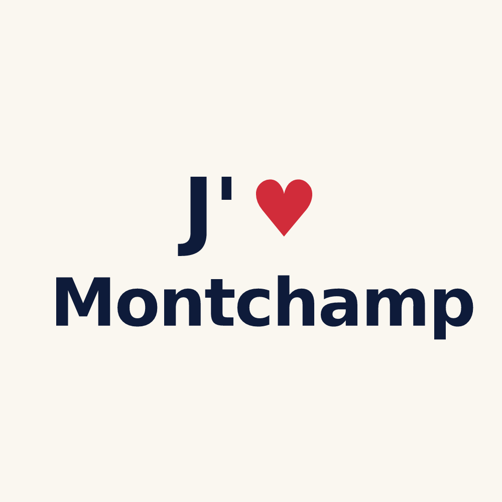 Tasse personnalisée Montchamp — design « J'aime Montchamp » imprimé sur la tasse