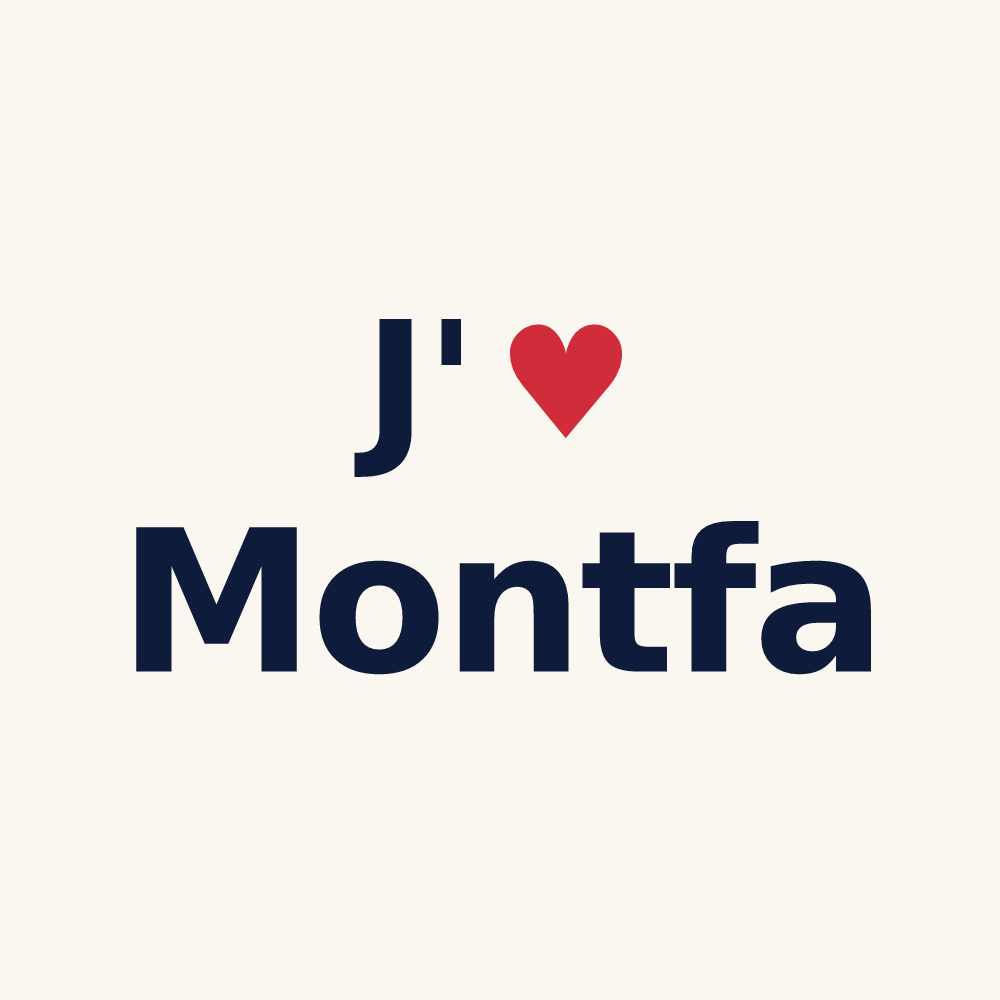 Tasse personnalisée Montfa — design J'aime Montfa