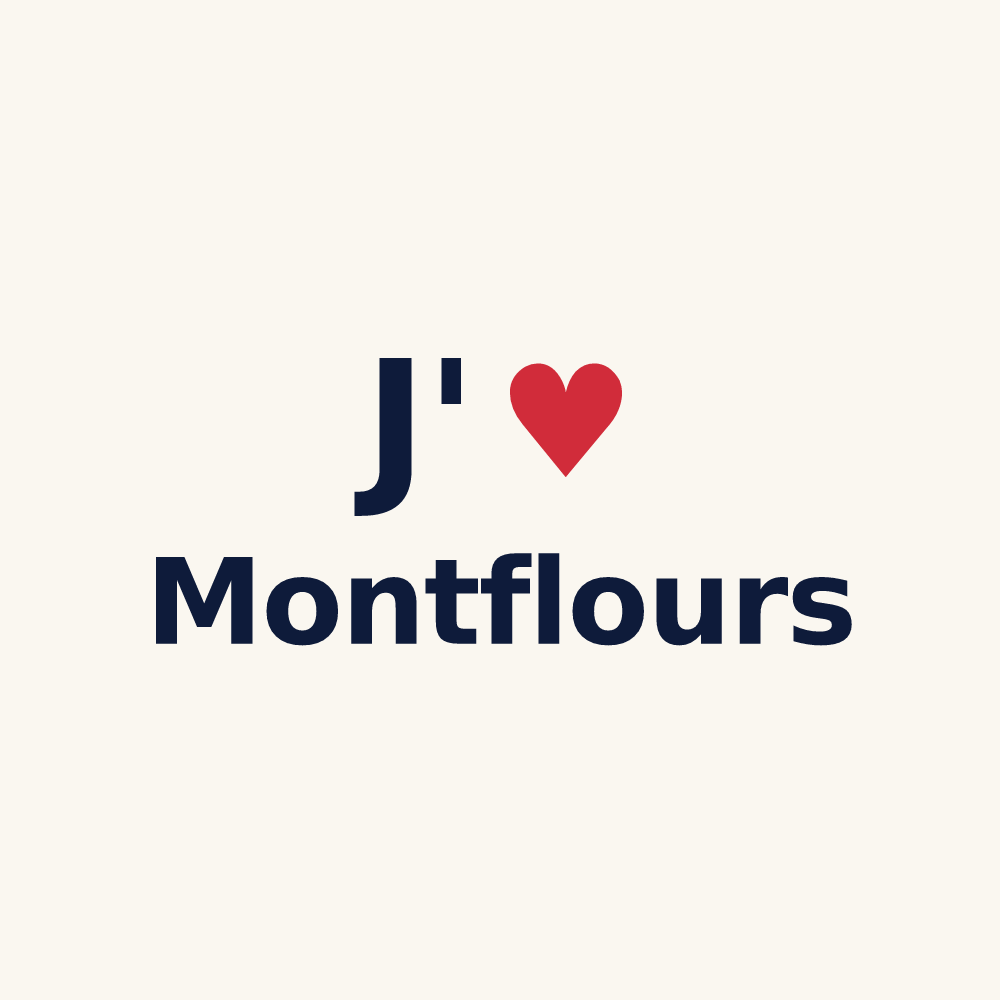 Tasse personnalisée Montflours — design J'aime Montflours