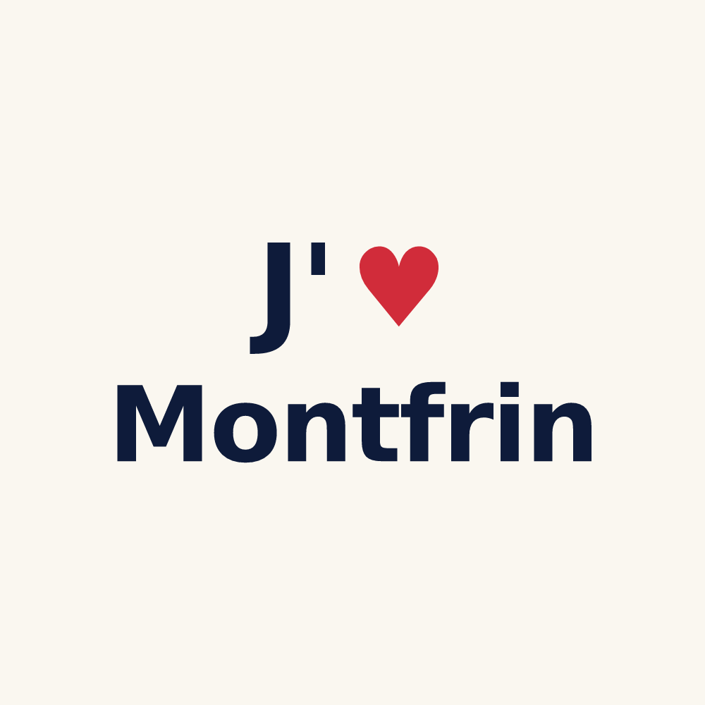 Tasse personnalisée Montfrin — design « J'aime Montfrin » imprimé sur la tasse